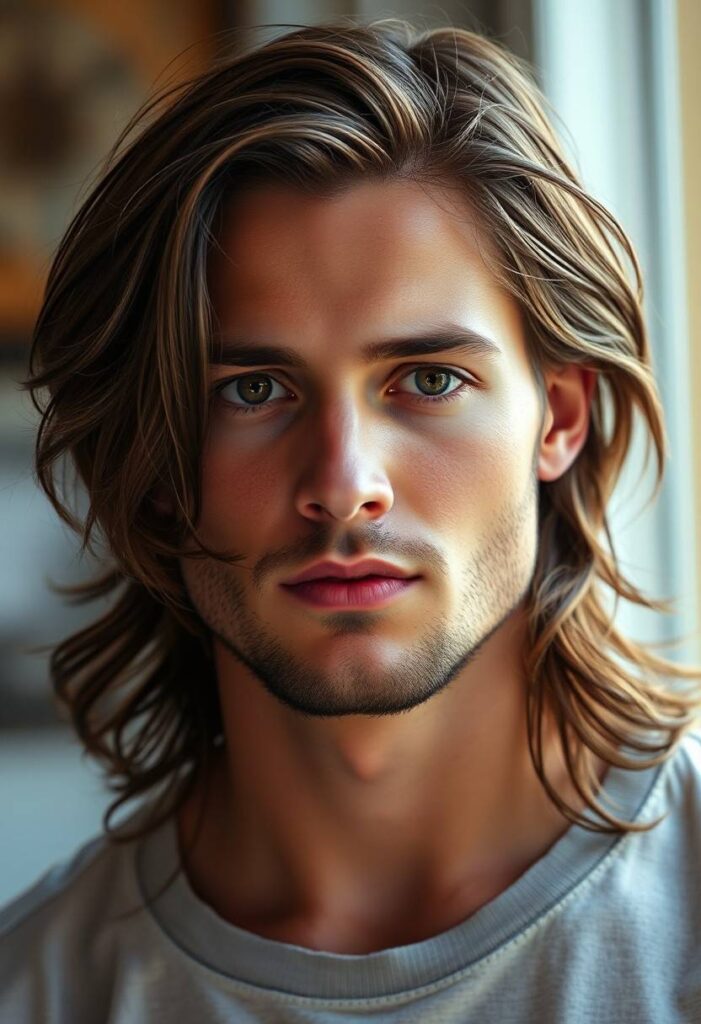 Men long hair style
